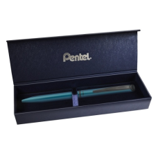 Pentel Rollertoll 0,35mm, fém matt türkiz test, Pentel Energel Prémium BL2507-SE, írásszín kék toll