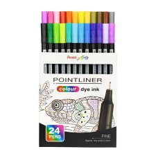 Pentel Tűfilc készlet, 0,4 mm, PENTEL Pointliner, 24 különböző szín (PENS4024) filctoll, marker