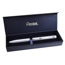 Pentel Zseléstoll, 0,35 mm, rotációs, ezüst tolltest, PENTEL "EnerGel BL-2007" kék toll