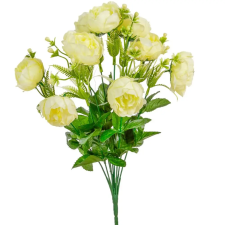  Peónia csokor 10v. fehér M42cm 12db/# dekorációs kellék