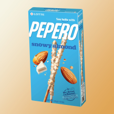 Pepero Snowy Almond fehércsoki és mandula ízű ropi 32g előétel és snack