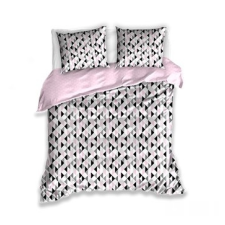 Pepita Pink dupla ágyneműhuzat (200x220+2 db 70x80 cm) lakástextília