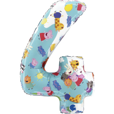  Peppa malac Blue 4-es szám fólia lufi 66 cm party kellék