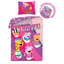 Peppa malac Happy ágyneműhuzat 140×200cm, 70×90 cm lakástextília