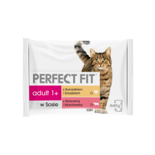 Perfect Fit Cat Adult 1+ hús tasakok 4x85 g macskaeledel