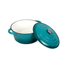 Perfect home 16637) Türkiz Zománcozott Öntöttvas Lábas fedővel 24 cm, 3,6 edény