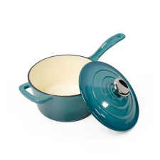 Perfect home Elegáns Türkiz Zománcozott Öntöttvas Lábas fedővel 19 cm, 1,9L edény