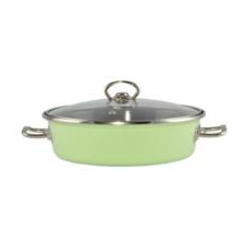 Perfect home elite zománcozott szeletsütő lábas + üvegfedő 24 cm, zöld (10421) edény