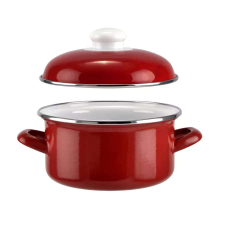 Perfect home Lábas fedővel zománcozott 22cm 4l piros Perfect Home edény