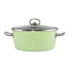 Perfect home Lábas üveg fedővel zománcozott 24 cm 4,2 L zöld ELITE edény
