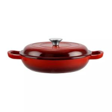 Perfect Home Öntöttvas Szeletsütõ lábas fedõvel 27cm zománcozott piros 10133 edény