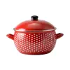 Perfect home Piros Pöttyös Zománcozott lábas 18cm+fedő