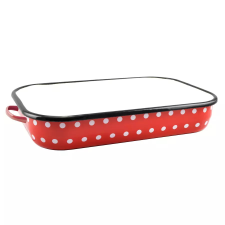 Perfect home Piros Pöttyös Zománcozott tepsi füllel 37 cm edény