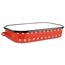 Perfect home Piros Pöttyös Zománcozott tepsi füllel 37 cm edény