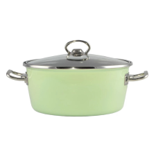 Perfect Home Zöld Elite Zománcozott lábas 20 cm + üvegfedő 10407 edény