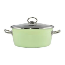 Perfect Home Zománcozott lábas 24 cm + üvegfedõ zöld Elite 10413 edény