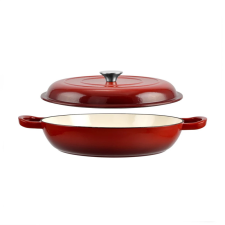 Perfect Home Zománcozott Öntöttvas Szeletsütő lábas fedővel 27 cm piros 10133 edény