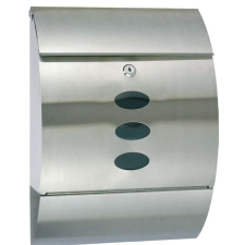 Perfekto Postaláda Design Hajlított Nemesacél Inox Újságtartóval postaláda