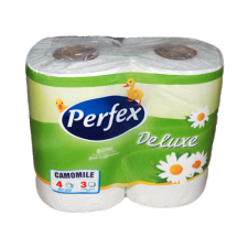 Perfex Toalettpapír PERFEX Deluxe 3 rétegű 4 tekercses kamilla higiéniai papíráru