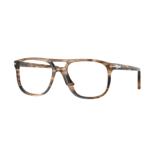 Persol PO3329V 1236 GRETA Striped Black & Greish Brown Demo Lens szemüveg szemüvegkeret