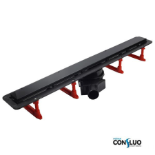  Pestan zuhanyfolyóka Confluo Frameless Line FEKETE üveg 95 cm építőanyag
