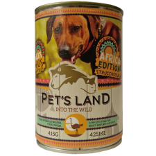 Pet&#039;s Land Pet s Land Dog Konzerv Strucchússal Africa Edition 415g kutyaeledel