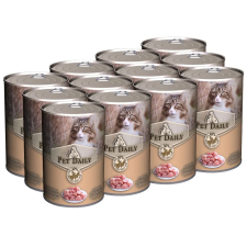 Pet Daily Cat teljes értékű nedves macskaeledel, szárnyas 12x415g macskaeledel
