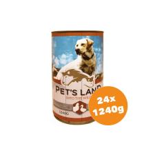 PET'S LAND Pet s Land Dog Konzerv Baromfi 24x1240g kutyaeledel