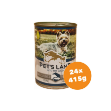 PET'S LAND Pet s Land Dog Konzerv Sertés-Hal körtével 24x415g kutyaeledel