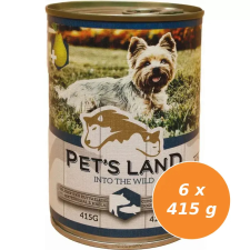 PET'S LAND Pet s Land Dog Konzerv SertésHal körtével 6x415g kutyaeledel