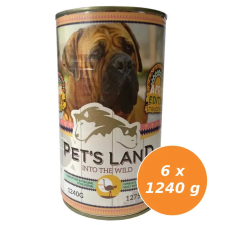 PET'S LAND Pet s Land Dog Konzerv Strucchússal Africa Edition 6x1240g kutyaeledel