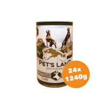 PET'S LAND Pet s Land Dog Konzerv Vadashús répával 24x1240g kutyaeledel