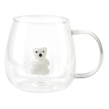Peter Bear üveg bögre 400ml - Aranyos mackóval bögrék, csészék
