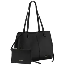  Peterson Fekete Műbőr Shopper Válltáska kézitáska és bőrönd