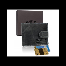 Peterson Férfi Bőr Pénztárca N0035L-Chm Fekete-Rfid Védelemmel-Kicsi Méret