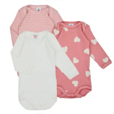 Petit bateau Ruhák BODY US ML COEUR PACK X3 Rózsaszín 3 hónapos női ruha