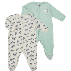 Petit bateau Ruhák LOT PYJAMA X2 Zöld 12 hónapos