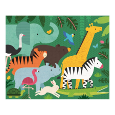 Petit Collage Kétoldalas 2 az 1-ben dzsungel puzzle 49 db puzzle, kirakós