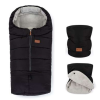  PETITE&amp;MARS Téli szett Jibot 3in1 bundazsák + kézmelegítő kesztyű babakocsira - Jasie Ink Black