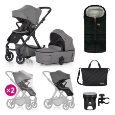  Petite&amp;Mars Kombinált babakocsi, ICON 2in1, Dove Grey, XXL RWS babakocsi