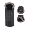  PETITE&MARS Téli szett Arctic 4in1 bundazsák + kézmelegítő kesztyű babakocsira Furry Forever Black