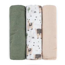 Petite&Mars Petite&amp;Mars Moussy bambusz muszlin pelenka 68x68cm, Llama Vibes, 3db mosható pelenka