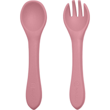Petite&Mars Take&Match Silicone Cutlery étkészlet Dusty Rose 6 m+ 2 db babaétkészlet