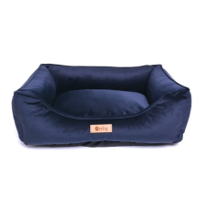 PETSY Petsy Royal kutya, macska poliészter fekhely bársony felülettel - kék - 55 cm szállítóbox, fekhely kutyáknak