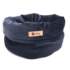 PETSY ROYAL BASKET kutya, macska bársonyos poliészter fekhely - kék - ? 40 cm szállítóbox, fekhely kutyáknak