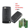  Peugeot 2 gombos bicskakulcs ID46 433Mhz ASK