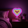 Phenom Neon LED lámpa - színes szív - 3 x AA + USB - 25,2 x 1,6 x 23 cm (43996F)