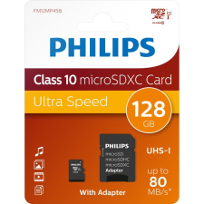 Philips 128GB Class10 microSDXC UHS-I Memóriakártya + Adapter memóriakártya