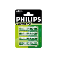 Philips 1.5V AA Ceruza elem LongLife 4db  (R6L4B/10) (R6L4B/10) ceruzaelem