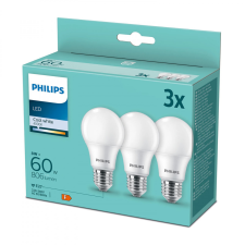 Philips 3PAK LED izzó E27 A60 8W = 60W 806lm 4000K semleges PHILIPS izzó